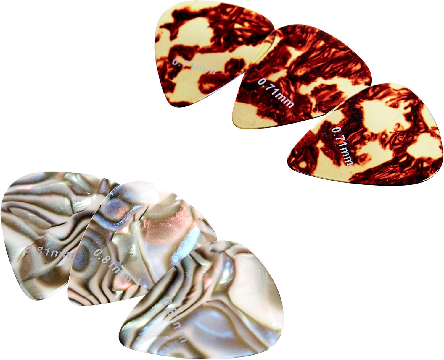 Amazon Basics Guitar Picks, Mixed Colors, Celluloid, 10-Pack