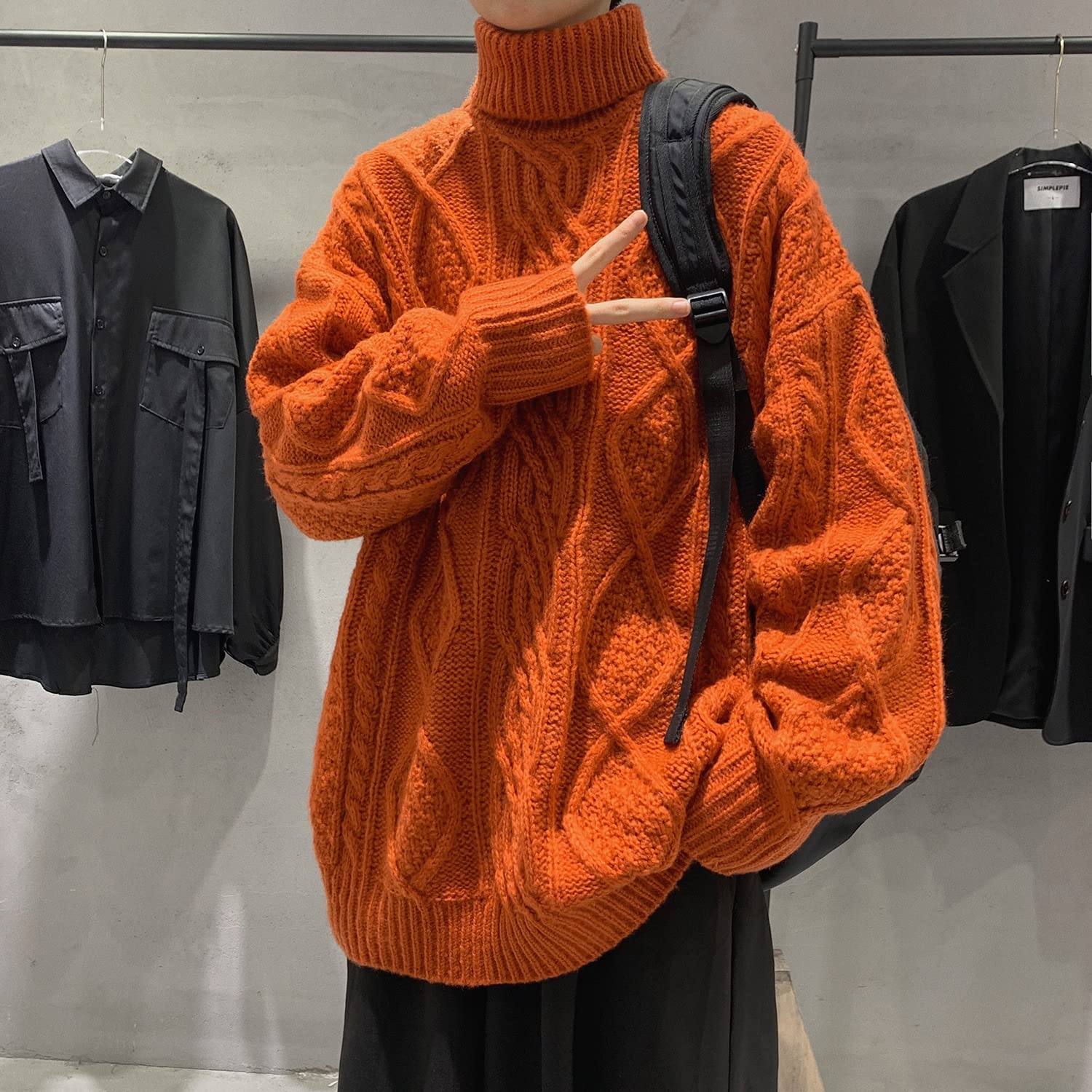 Świąteczny sweter miękki dzianinowy gruby kaszmirowy sweter męski okrągły dekolt zimowy luźny na co dzień sweter z czystego kaszmiru sweter męski w średnim wieku na co dzień dżentelmen na zewnątrz sweter