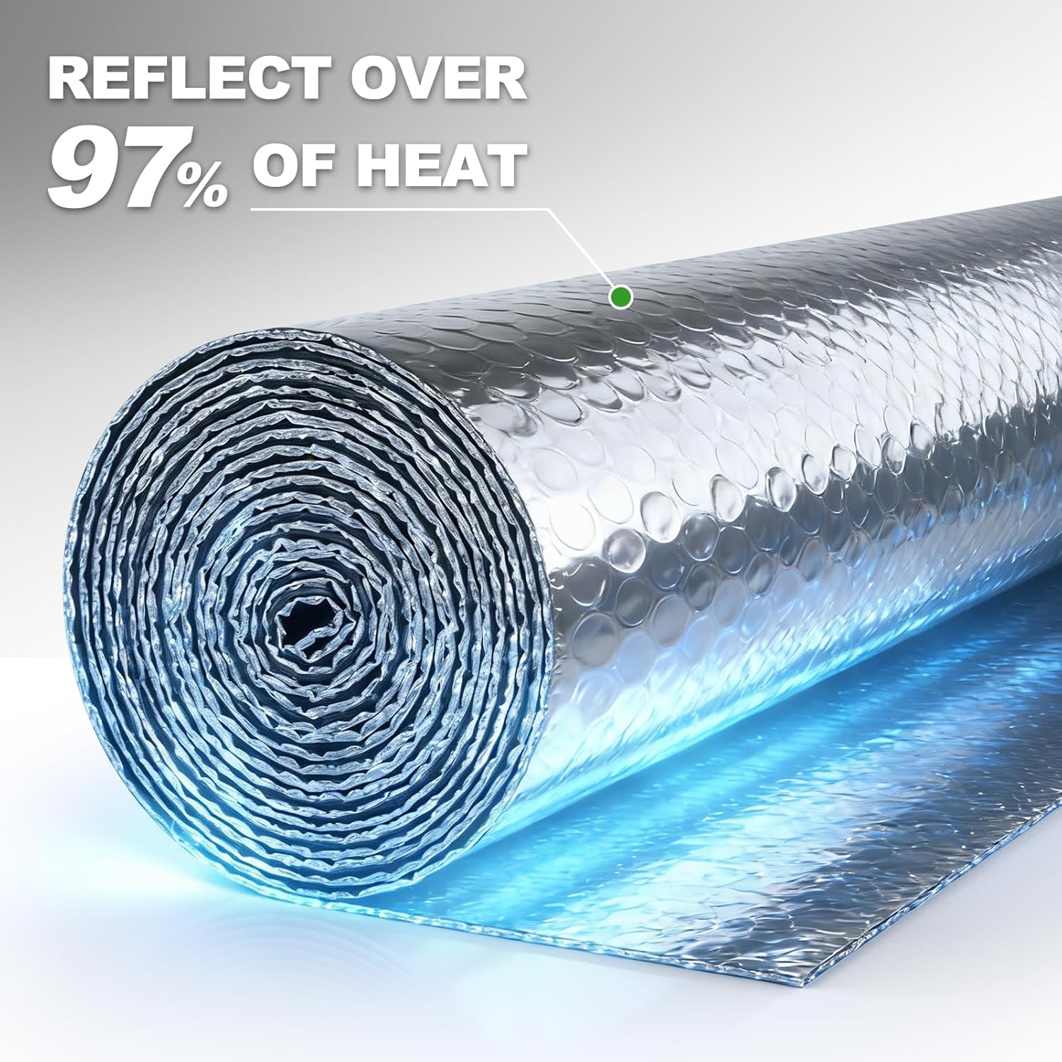 Reflective Insulation Foam,48" x 10 Ft Window Insulation for Summer Heat,Aluminum Foil Bubble Insulation Roll for Keep Heat,Window Insulation Kit for RV, Thermal Insulation Cover for Window.