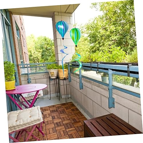 Miniatura 8 de Yardwe 2 piezas de globos de aire caliente hilanderos de viento fáciles de instalar adornos decorativos de jardín para decoración al aire libre