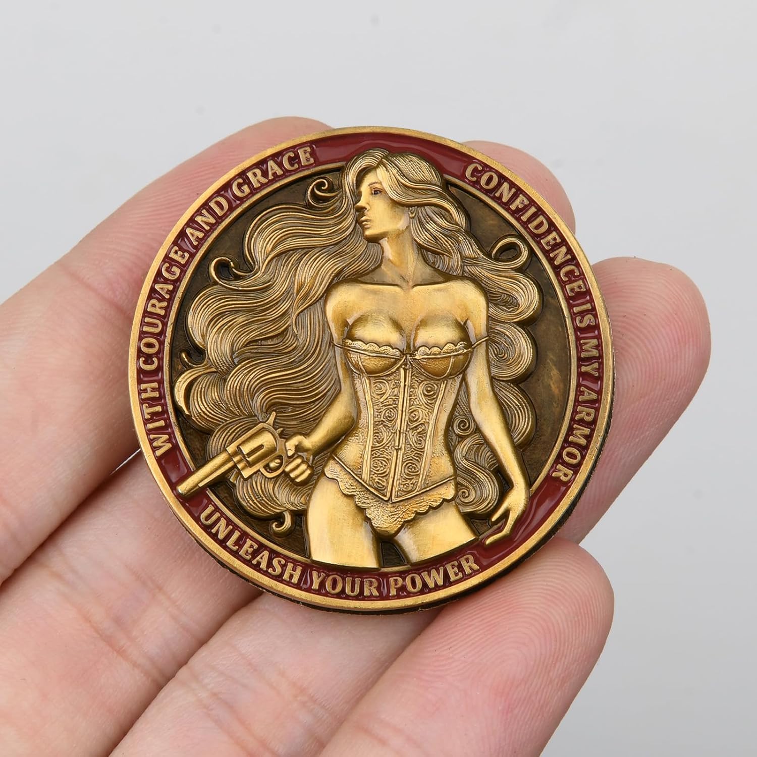 Female Empowerment Spinning Coin, Empowering Beauty Design, Creative Fidget Toy,Perfect for Enthusiasts and Stress Relief (Single Coin)