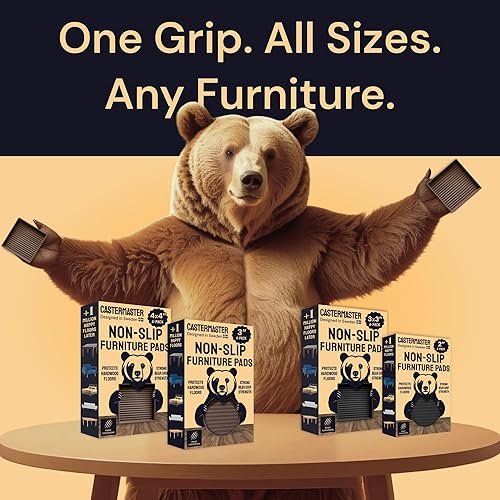 Miniatura 8 de CasterMaster Almohadillas antideslizantes para muebles, 2 x 2 pulgadas, cuadradas, de goma, antideslizantes, posavasos para las piernas, para sofá,