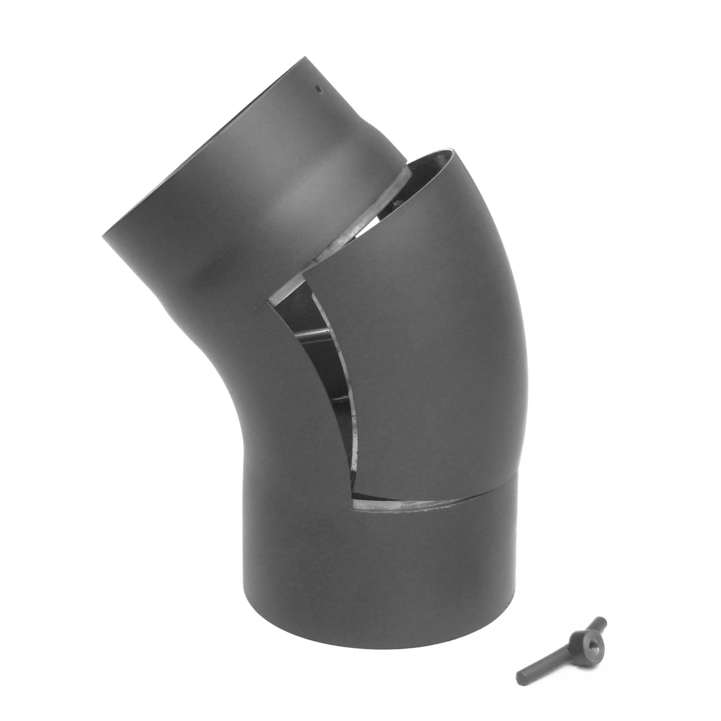 raik SH040-150-gg Raik Rauchrohrbogen/Ofenrohr 150mm - 45° gezogen gussgrau