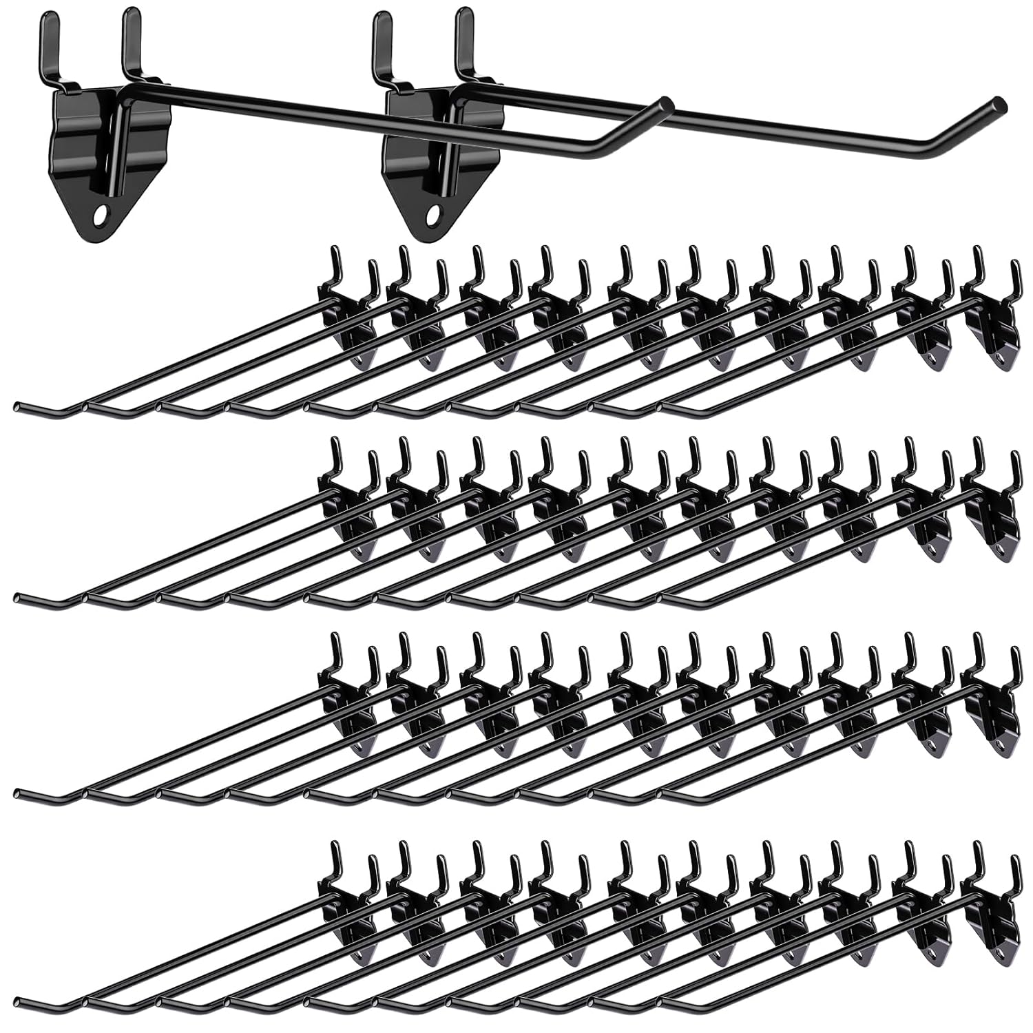 Shimeyao 50 Packs 6 Inch Metal Pegboard Hooks Peg Board Organizer Accessories Holders Stainless Steel Display Hooks Fit to Pegboard Panels for Garage Storage Tools