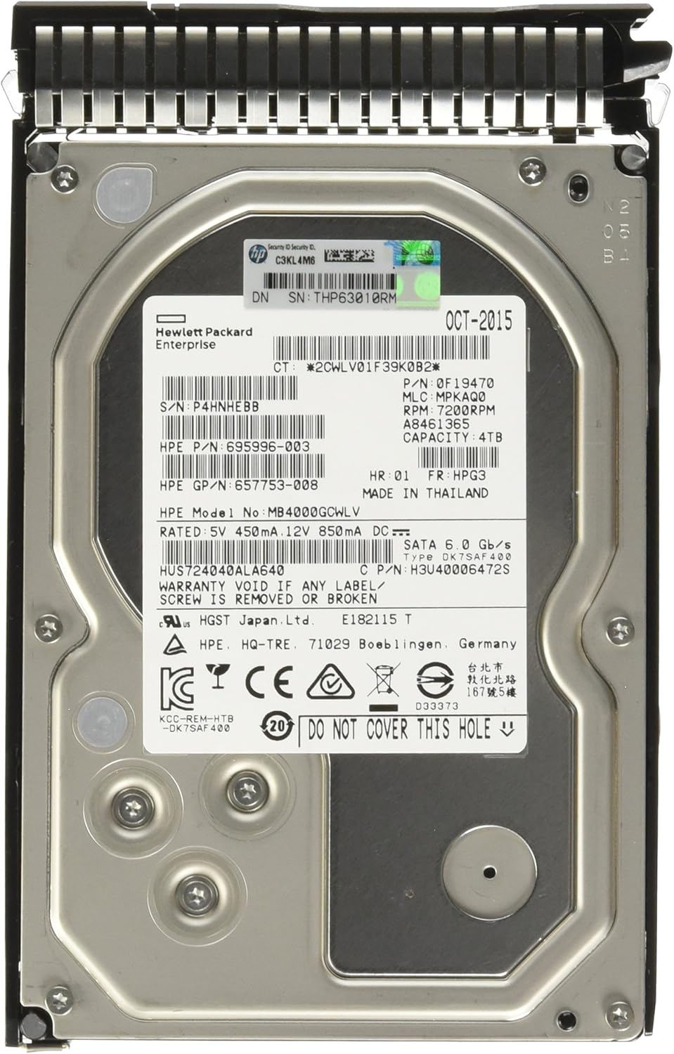 HP 693689-B21 693721-001 695507-004 ST4000NM0023 MB4000FCWDK 4TB SAS 6G 3.5 Hdd 2