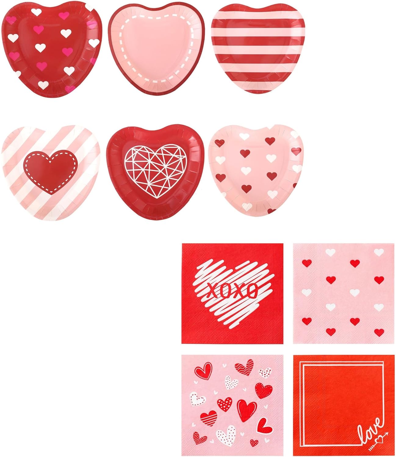 Winoo Design Valentine's Day Plates and Napkins Bundle Pack