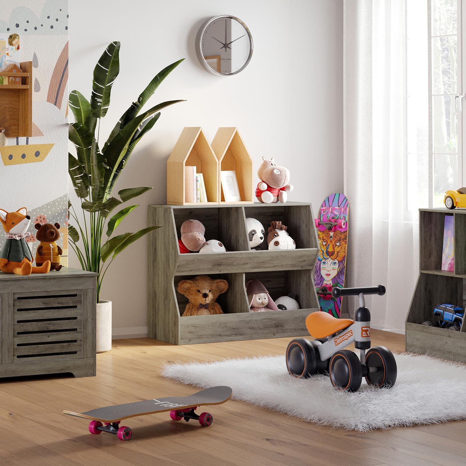 Amazon.com: DINZI LVJ Kids Bookshelf, Toy Storage Organizer