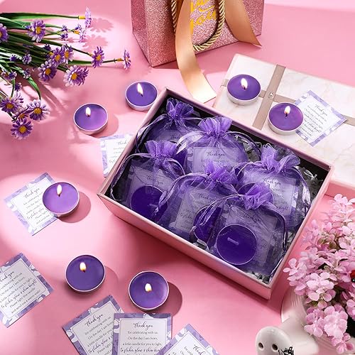 Miniatura 3 de 50 juegos de recuerdos de fiesta de baby shower, incluyendo 50 velas sin perfume para baby shower, bolsas de regalo, tarjetas para suministros de