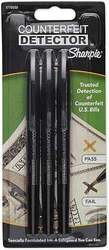 Sharpie 1778882marcador detector de billetes falsos con cable, Negro
