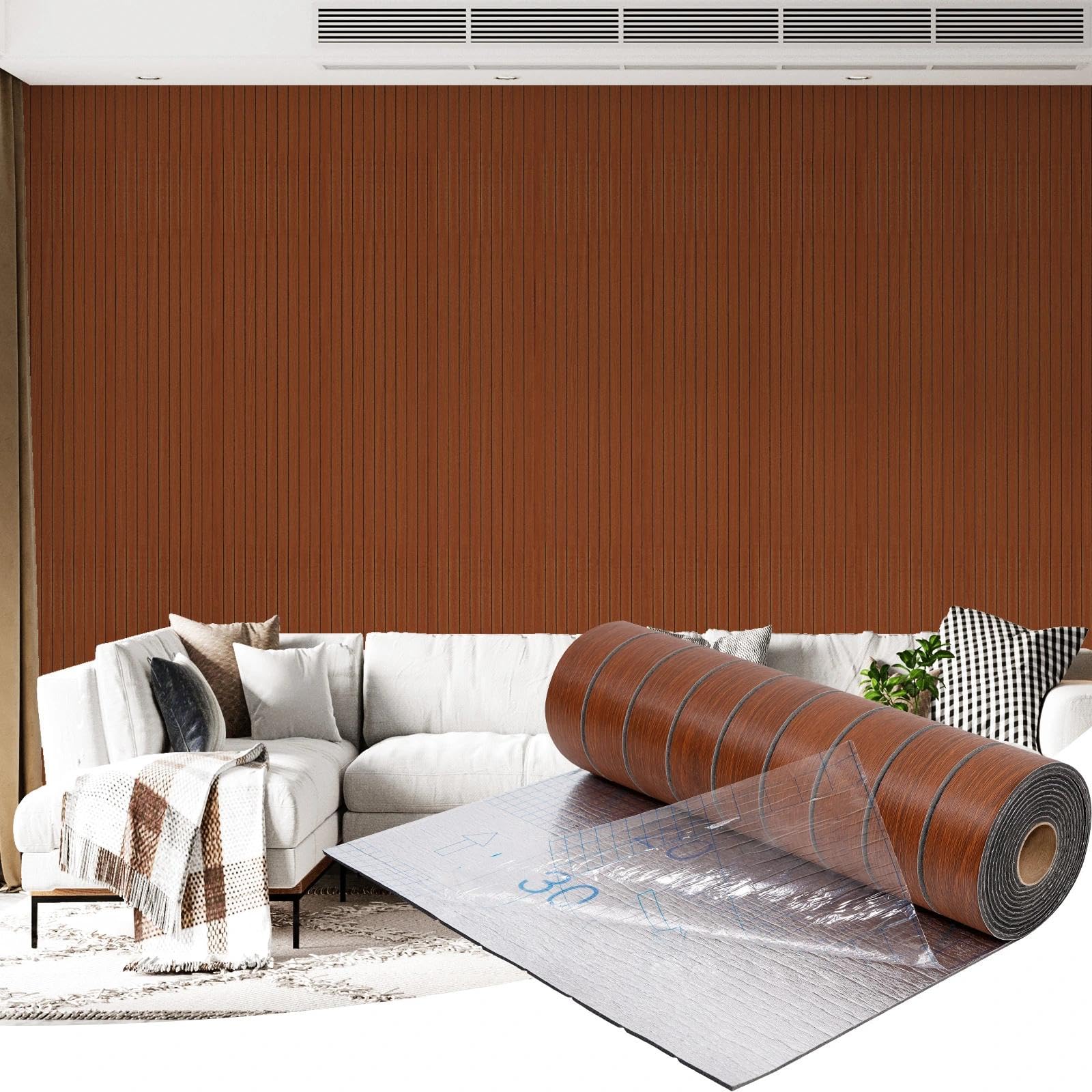 Panneau mural lattes PVC 3D pour rénover une chambre ou un coin bureau calme