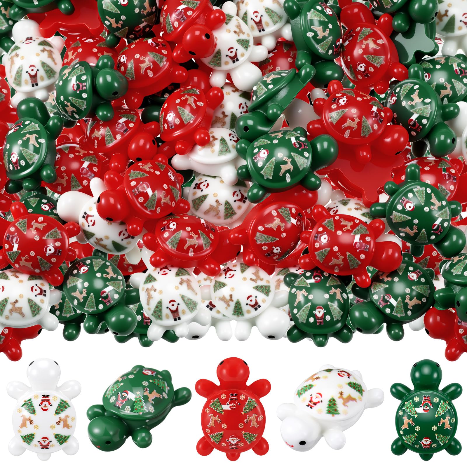 Bucherry 100 Pcs Christmas Mini Resin Turtles Bulk Tiny Resin Ocean Animals