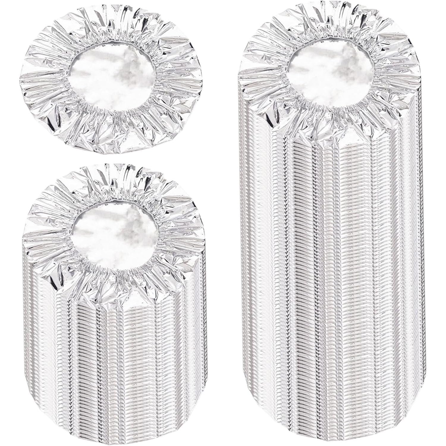 Sacchetti Alluminio per Alimenti, 100PCS Cuffie Copri Cibo, Pellicola con Gomma Elastica, Riutilizzabili, Coperture per Alimenti, Sacchetti Sigillati per la Conservazione Degli Alimenti (Argento,22cm)