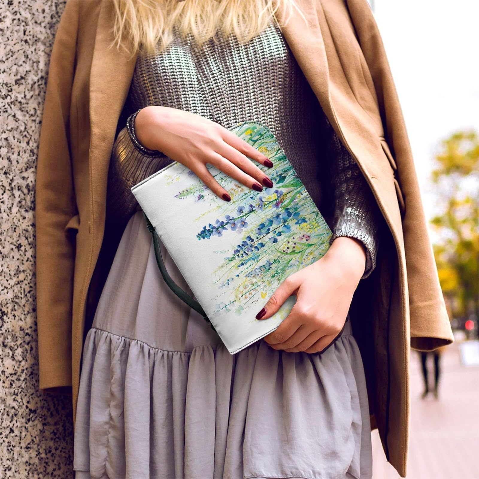 Flora Bibelhüllen für Frauen, Buch- oder Bibeltragetasche, PU-Leder, Bibeltasche, Kirchentasche, Schrifttasche, Geschenk, für Christen