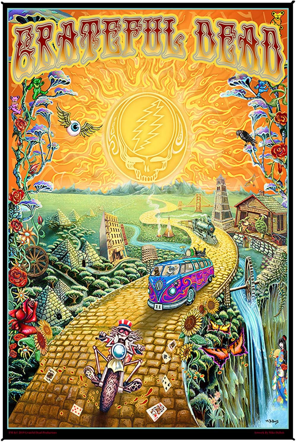 Sunshine Joy Grateful Dead Golden Road Tapestry Huge Heady Wall Art (53x85 Inches)