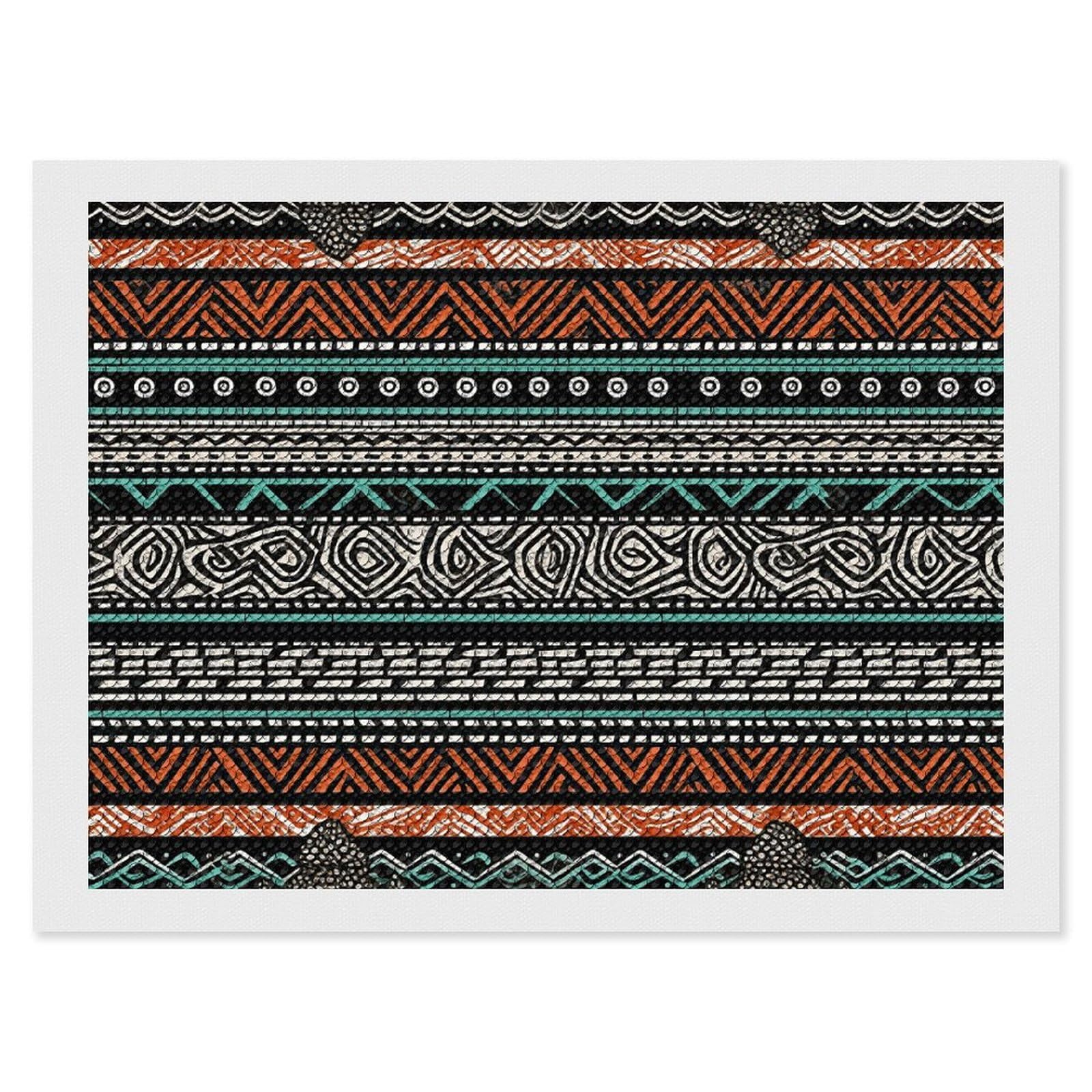 Ethnic Turtle Striped Diamond Art Kits for Adults, DIY 5D Diamonds Painting Kits for Beginner, Round Full Drill Diamond Dots Painting, 12"x16" Diamonds Pictures Gem Art and Crafts Wall Decor