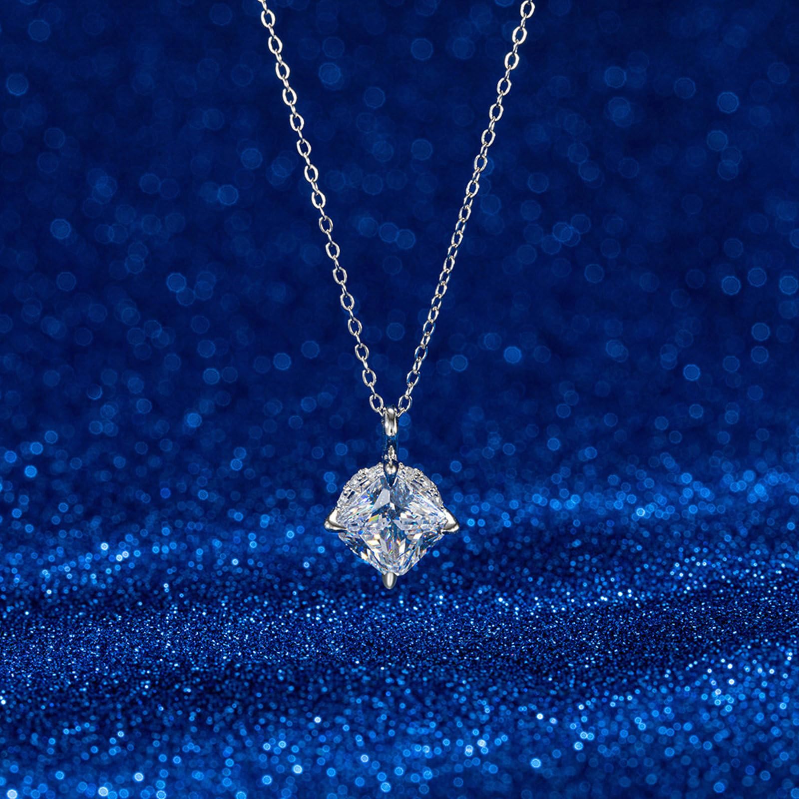 Collana con Ciondolo Donna in Argento Argento Collana Pendente Ciondolo in Zircone Zirconia Cubica