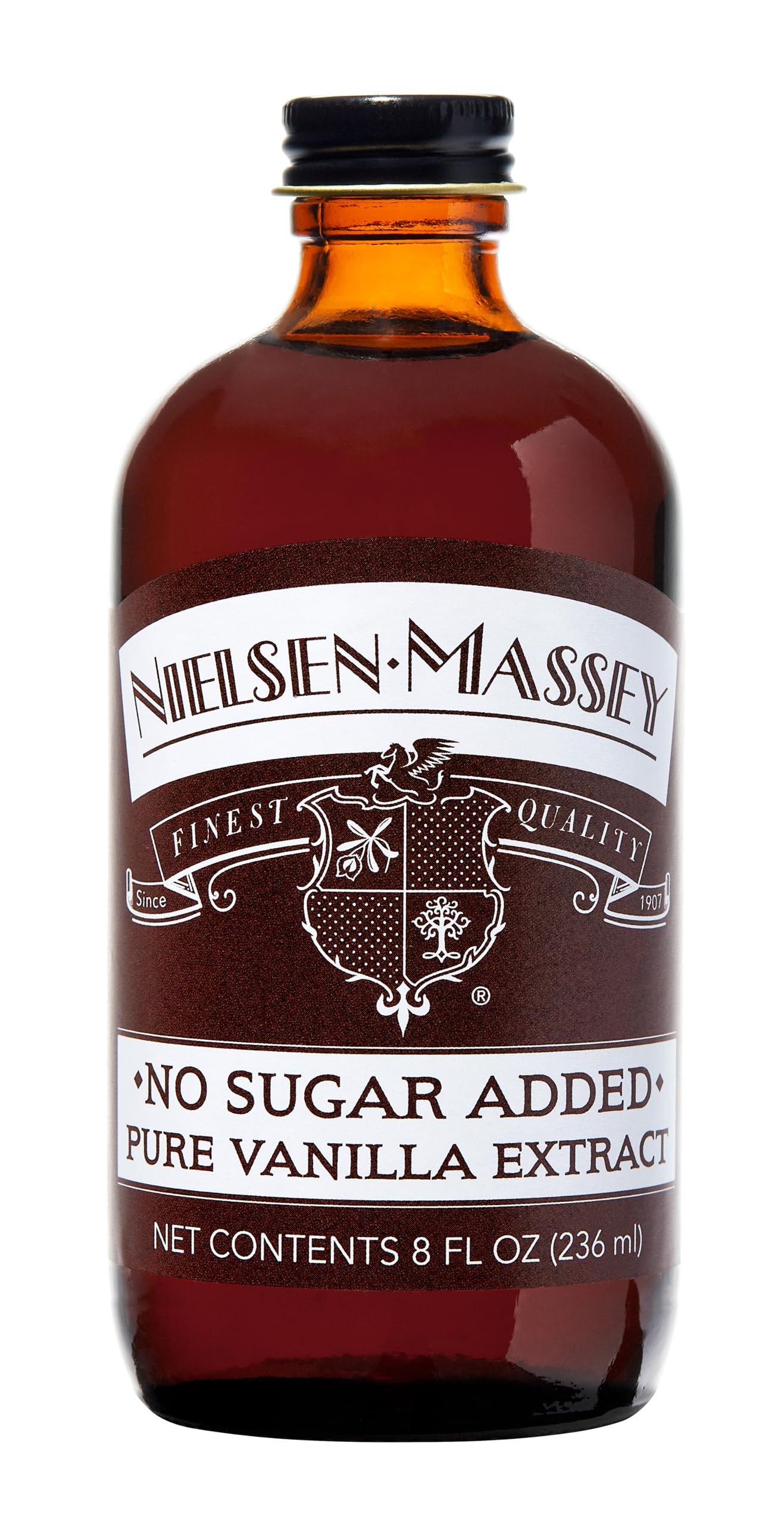 No Sugar Added Pure Vanilla Extract for Baking and Cooking, 8 Ounce Bottle