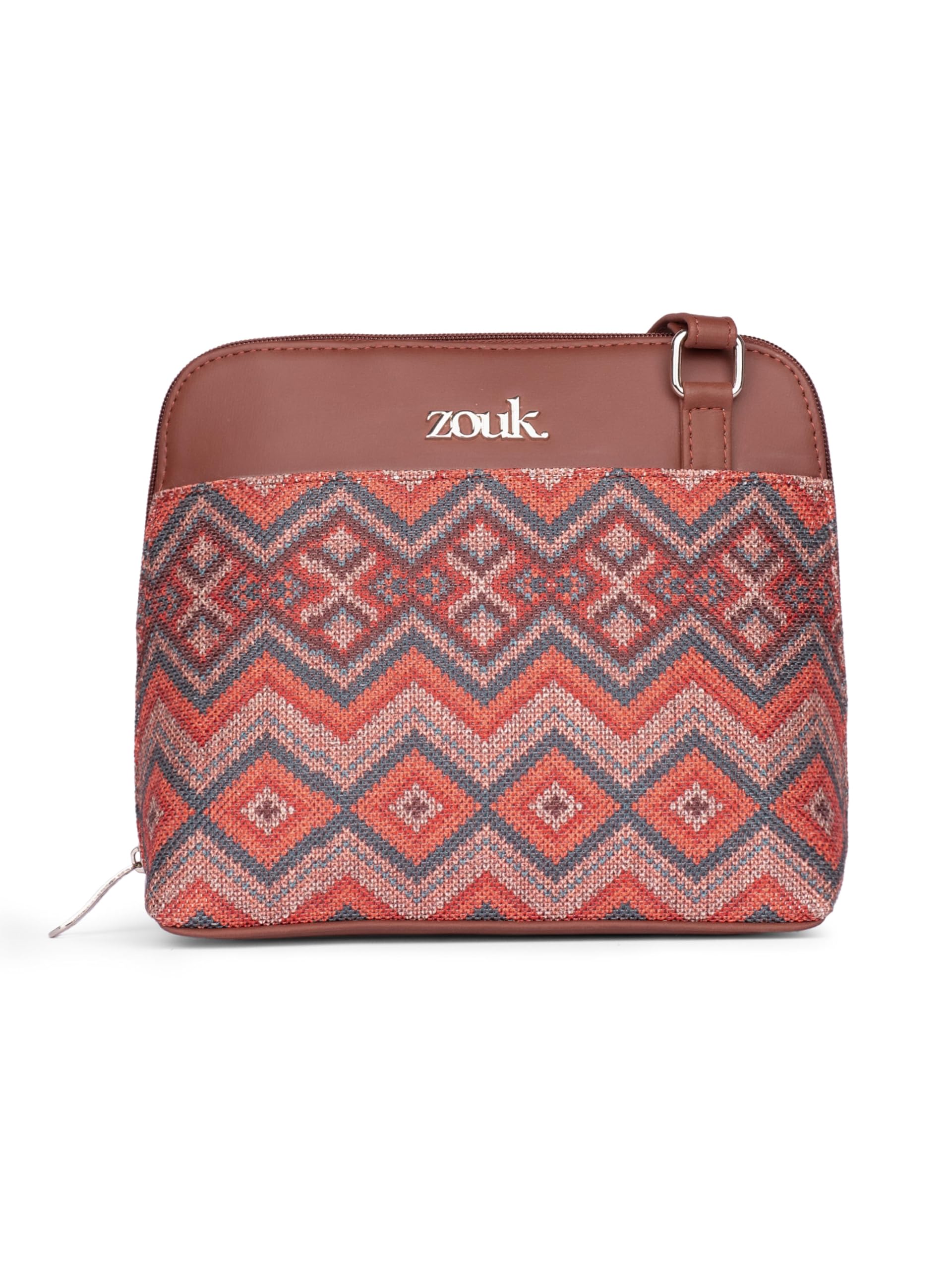 ZOUK Printed Vegan Leather Out Of Office Sling Bag With Adjustable Strap For Women's Girls