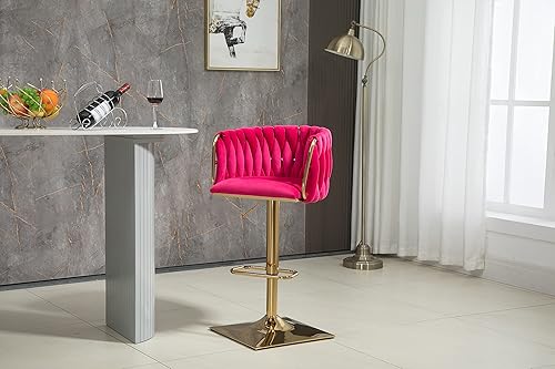 Miniatura 4 de Taburete de bar giratorio moderno taburete de bar ajustable con altura de mostrador taburete de bar de cocina con asiento espacioso respaldo y