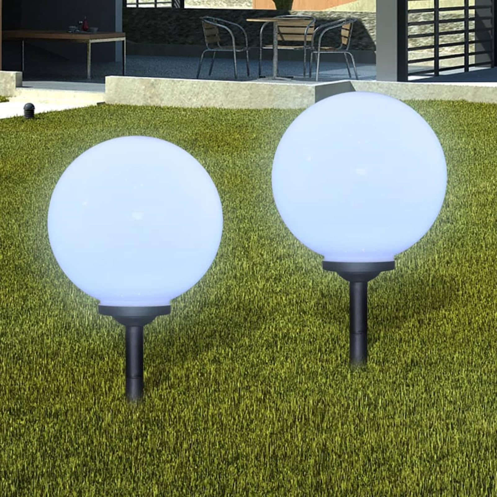 Lampione Solare a LED da Giardino 2 pz 30 cm con Picchetto,Lampione da Giardino Moderno,Illuminazione per Esterni,Lampione da Giardino Esterno-40865
