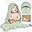 KeaBabies Hooded Baby Towel for Newborn - Viscose Derived from Bamboo Large Baby Bath Towels with Hood for Boys, Girls, Toddler, Extra Absorbent & Soft Newborn Bath Essentials (Dinos, Petite)