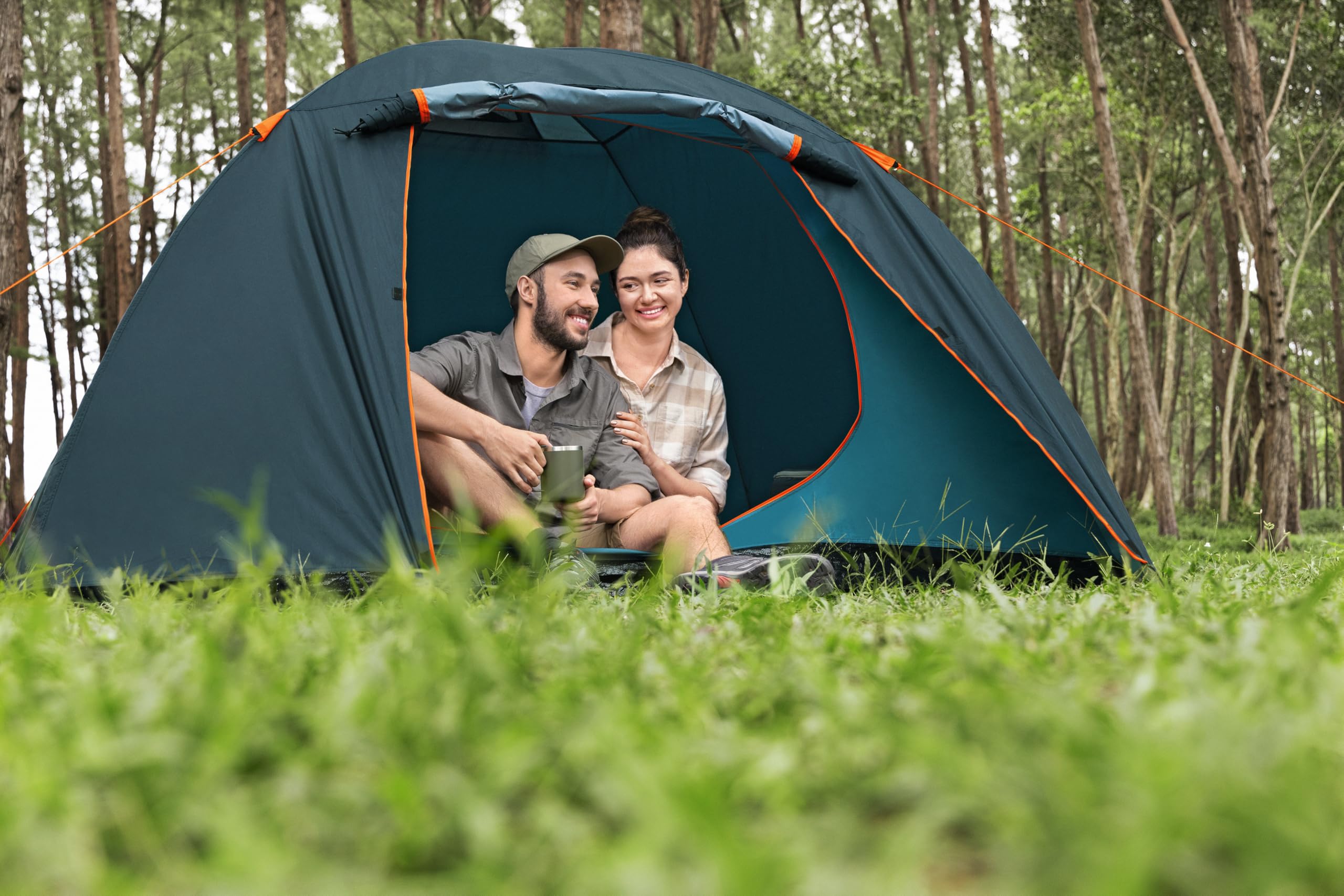 Bestway 68141 Tenda a 4 posti Alpine Dome - 2,10 m x 2,40 m x 1,40 m, verde