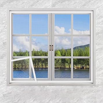 Fly Screen Window, Magnetic Fly Screen, Adjustable Magnetic Window Fly Screen, Fits Any Size, No Drilling or Screwing,E,50x100cm