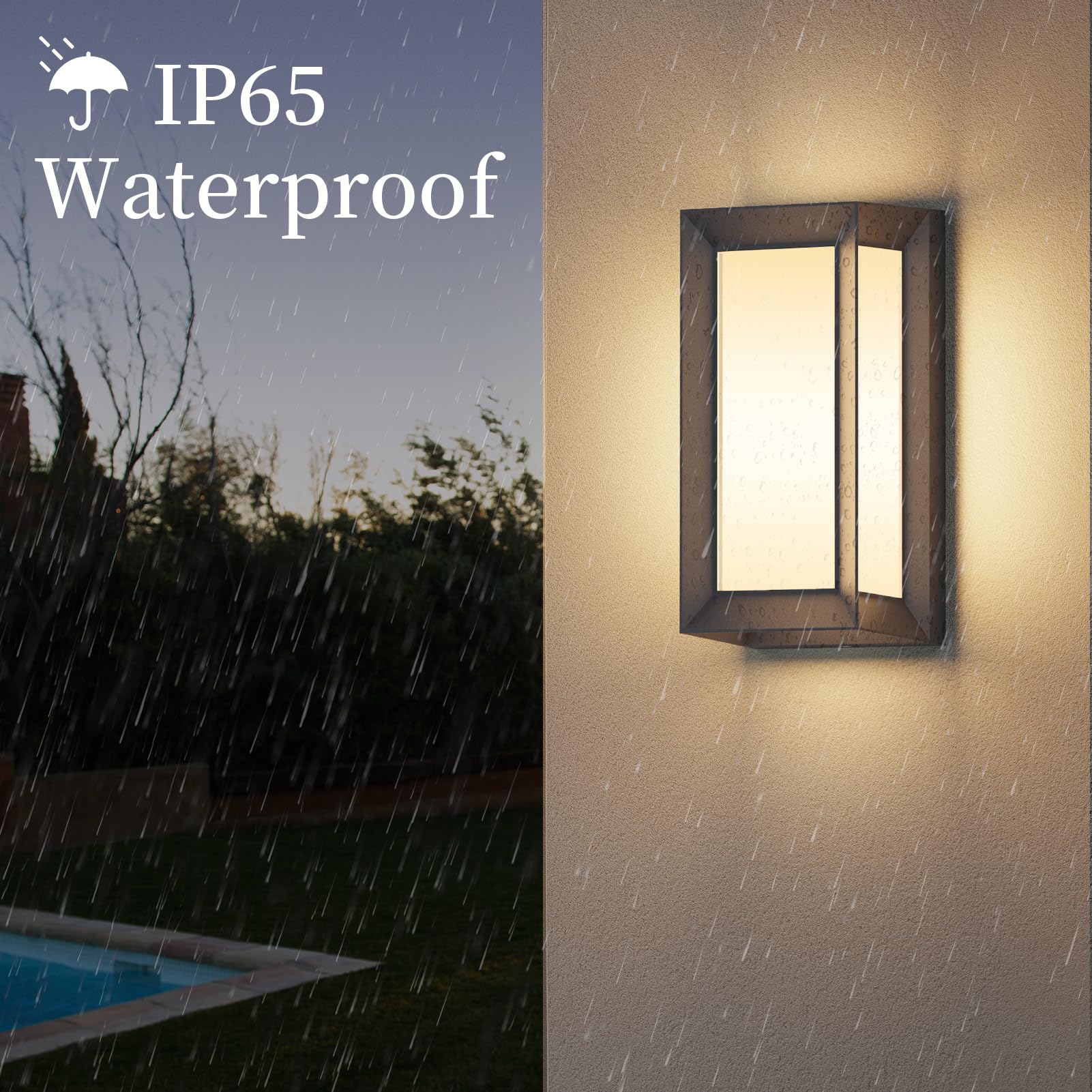 Klighten Applique da Parete E27 Esterno Interno, Max 60W, Luci da Parete Impermeabile IP65 Lampade da Parete Moderno per Ingresso Terrazza Corridoio, PC + Alluminio, Lampadina non Inclusa, Antracite | alluminio + PC, IP65 impermeabile, lampada da parete p