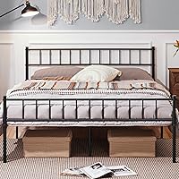 Yaheetech Struttura Letto Matrimoniale in Ferro Battuto a Doghe in Metallo 160 x 200
