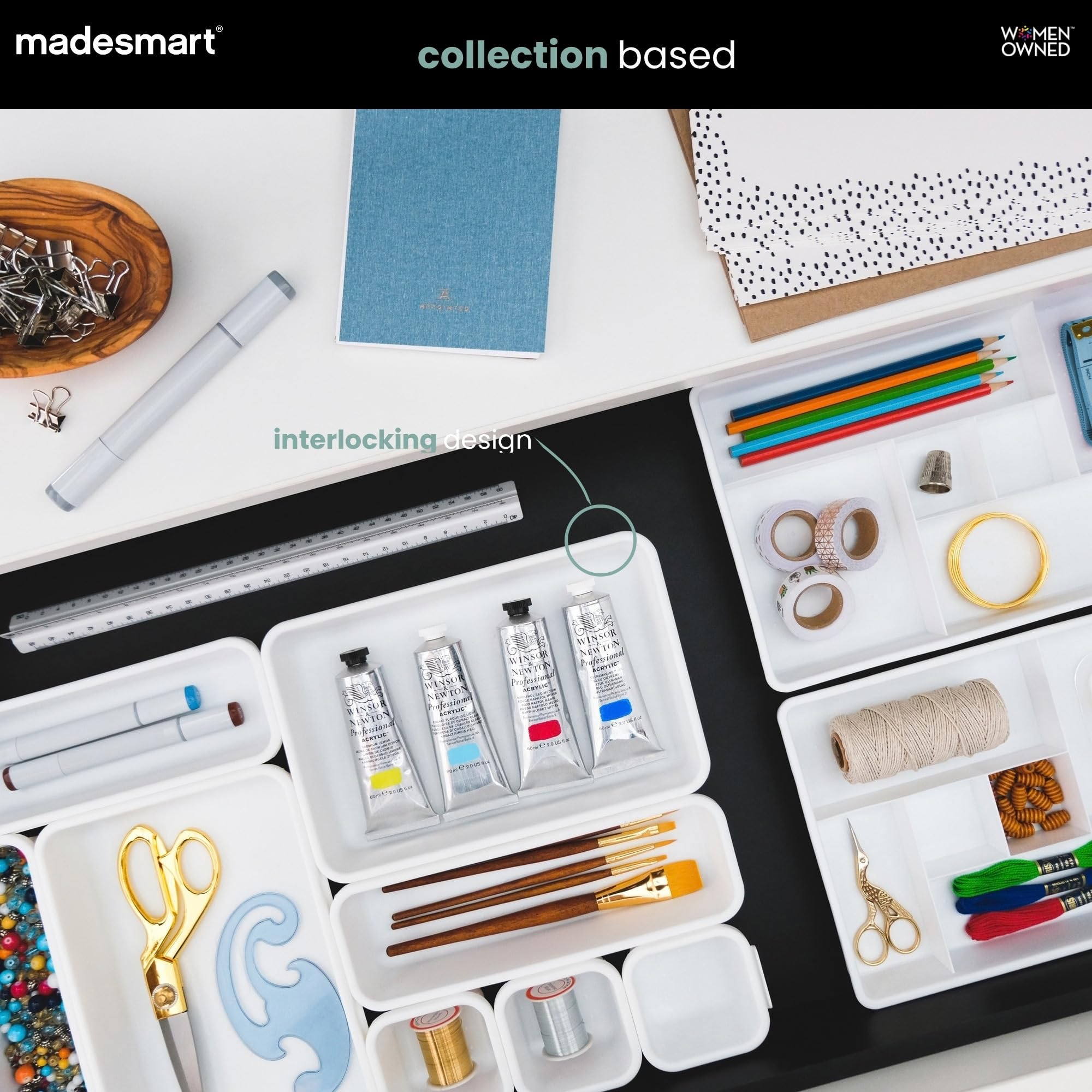 Madesmart Interlocking Bin Pack - 8 Piece Storage -3 Madesmart Interlocking Bin Pack - 8 Piece Storage -3