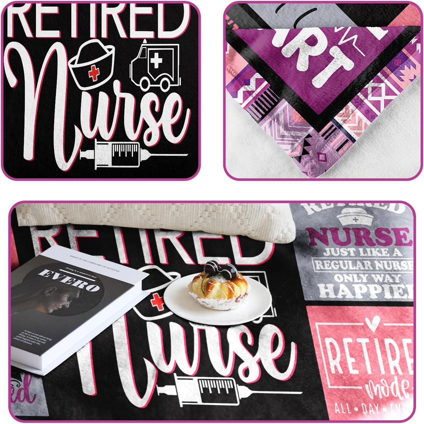 Nurse Retirement Gifts for Woman 2025 Retired Gifts for Women Retirement Party Decorations Coworker Leaving Farewell Goodbye Gifts Retired People Nurse Coworkers Friends Throw Blanket 60inx50in