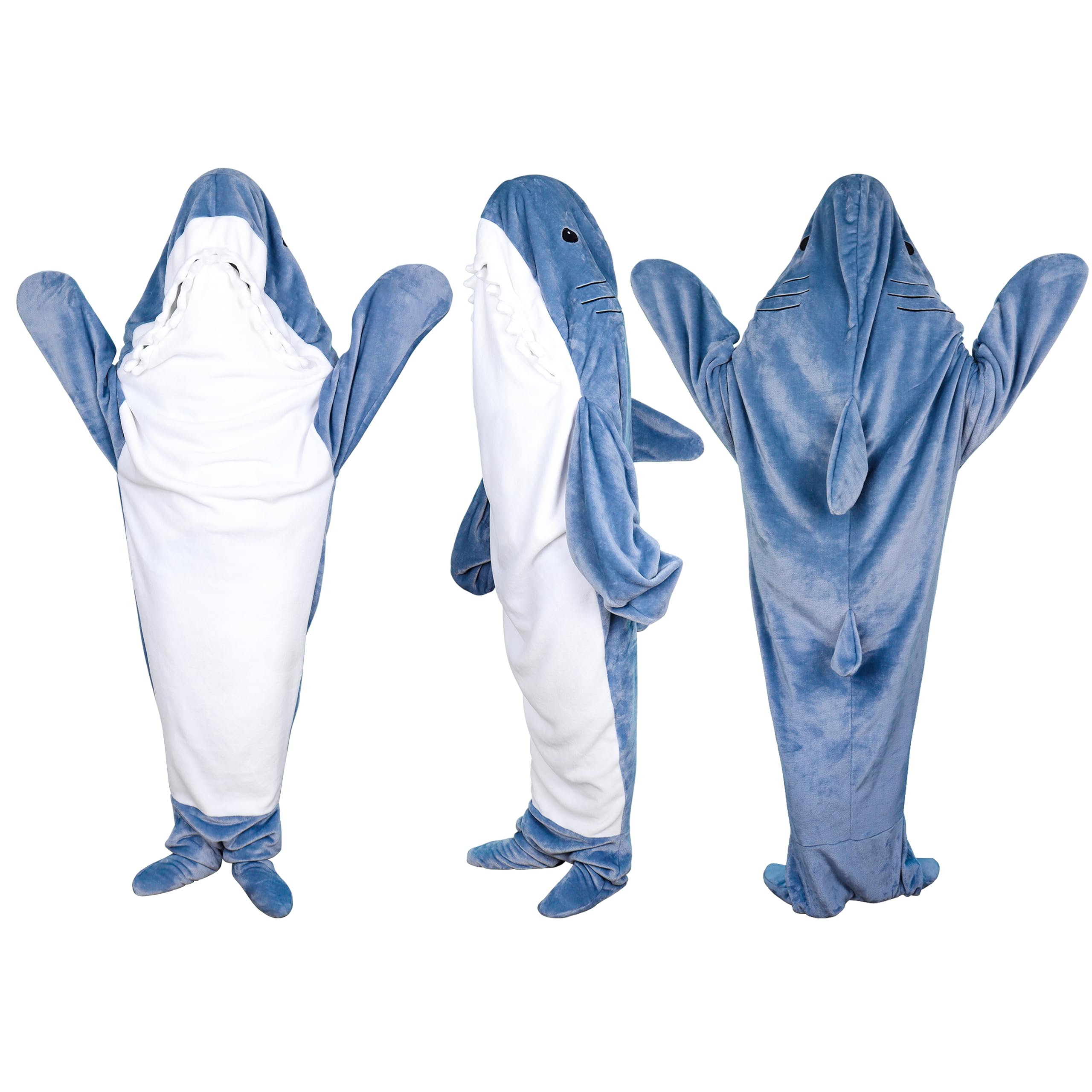 (size M) Moyel Shark Blanket Hoodie Shark Onesie Adult Kids Shark Costume Shark Wearable Blanket Hooded Shark Gifts For Shark Lovers Christmas Birthday Gifts For Girlfriend Daughter Son Best Friend