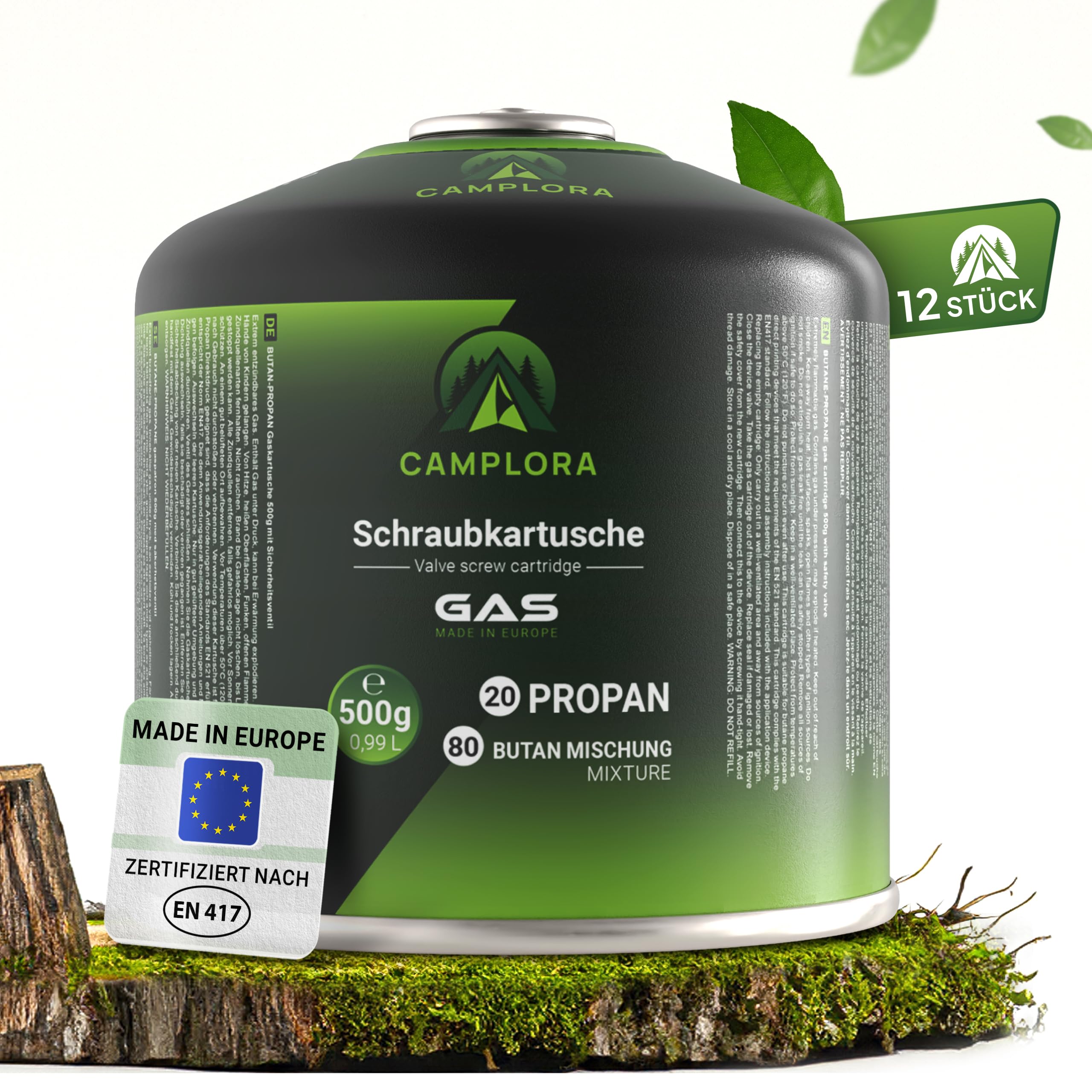 (9,17-12,50EUR/kg) 500g Butan Schraubkartusche, Ventilkartusche, EN 417 Camping, CV470, Ventilschraubkartusche, EN521, cartucho con rosca, Butankartusche, Butangas