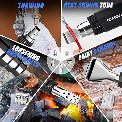 Vista 30 de Una bonita pistola de calor, compacta pero potente, control de temperatura variable de 122 ℉ ~ 1202 ℉, pistola de calor más pequeña de calentamiento