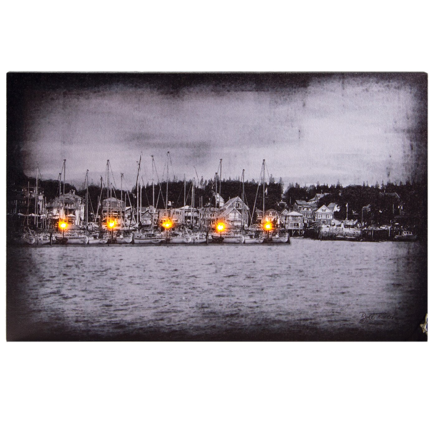 OHIO WHOLESALE Harbor Radiance Lighted Canvas Wall Art