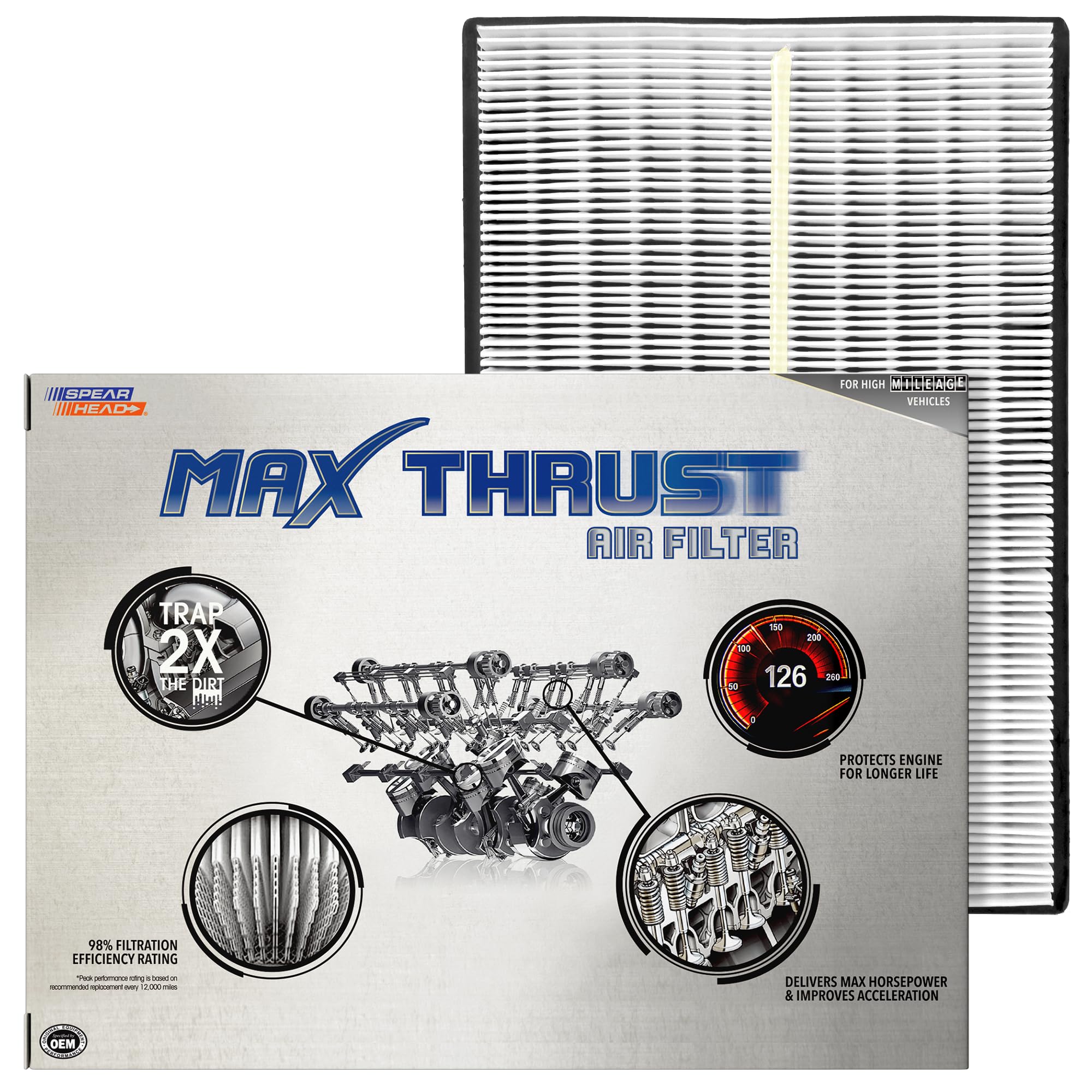 Spearhead Max Thrust Engine Air Filter | Fits 2013-18 Avalon Hybrid, 2012-17 Camry Hybrid, 2013-18 RAV4 2.5L L4, 2007-18 ES300h/HS250h/LS460/LS600h |