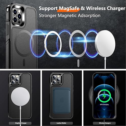 Miniatura 4 de Red2Fire - Funda magnética fuerte para iPhone 12 Pro Max de 6.7 pulgadas, compatible con MagSafe, protección contra caídas de grado militar,