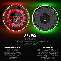 Vista 3 de 6 discos voladores TOSY 36 LED, extremadamente brillantes, modos inteligentes, luz automática, recargable, regalo perfecto de cumpleaños