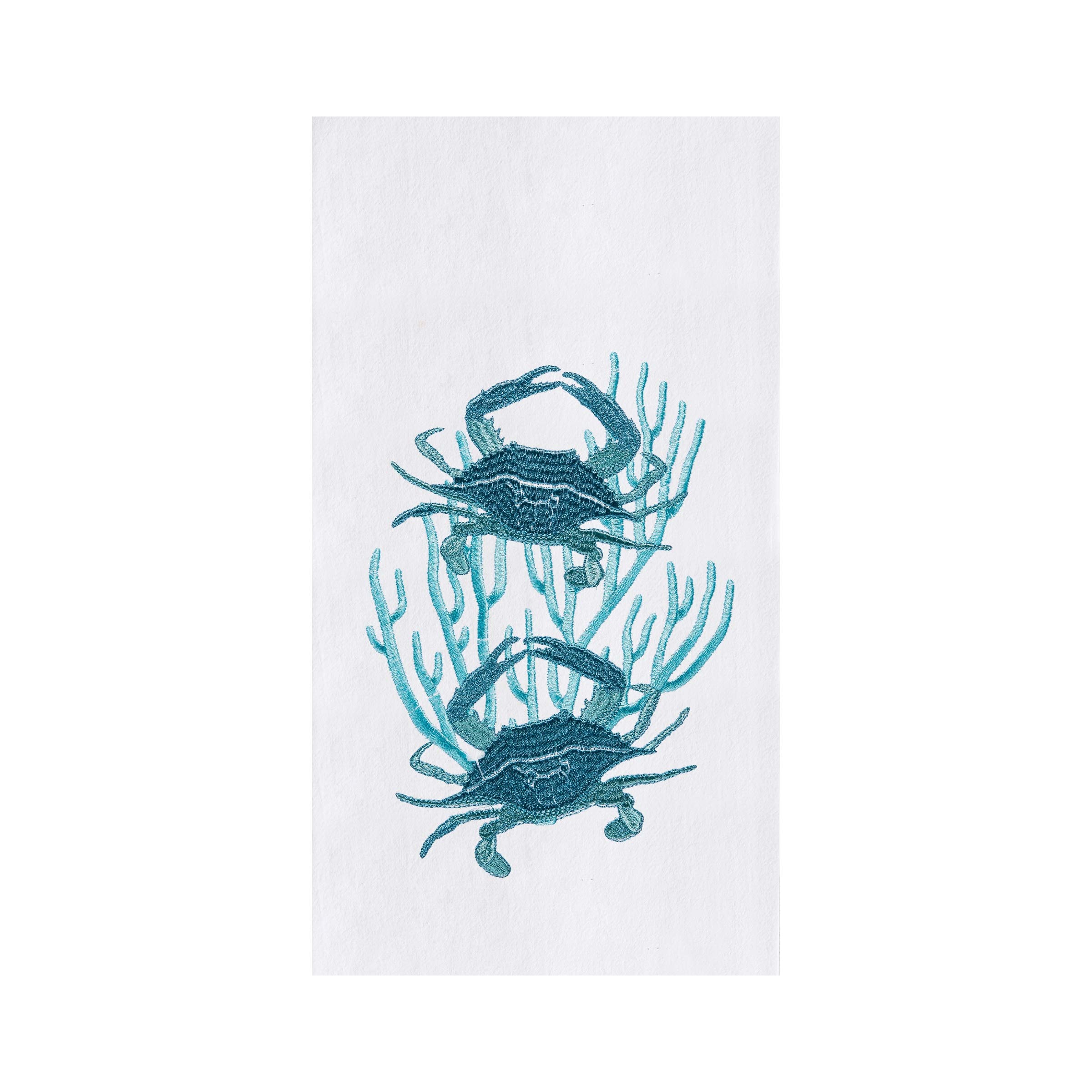 C&F Home 2 Blue Crabs Flour Sack Kitchen Towel Dishtowel White 18
