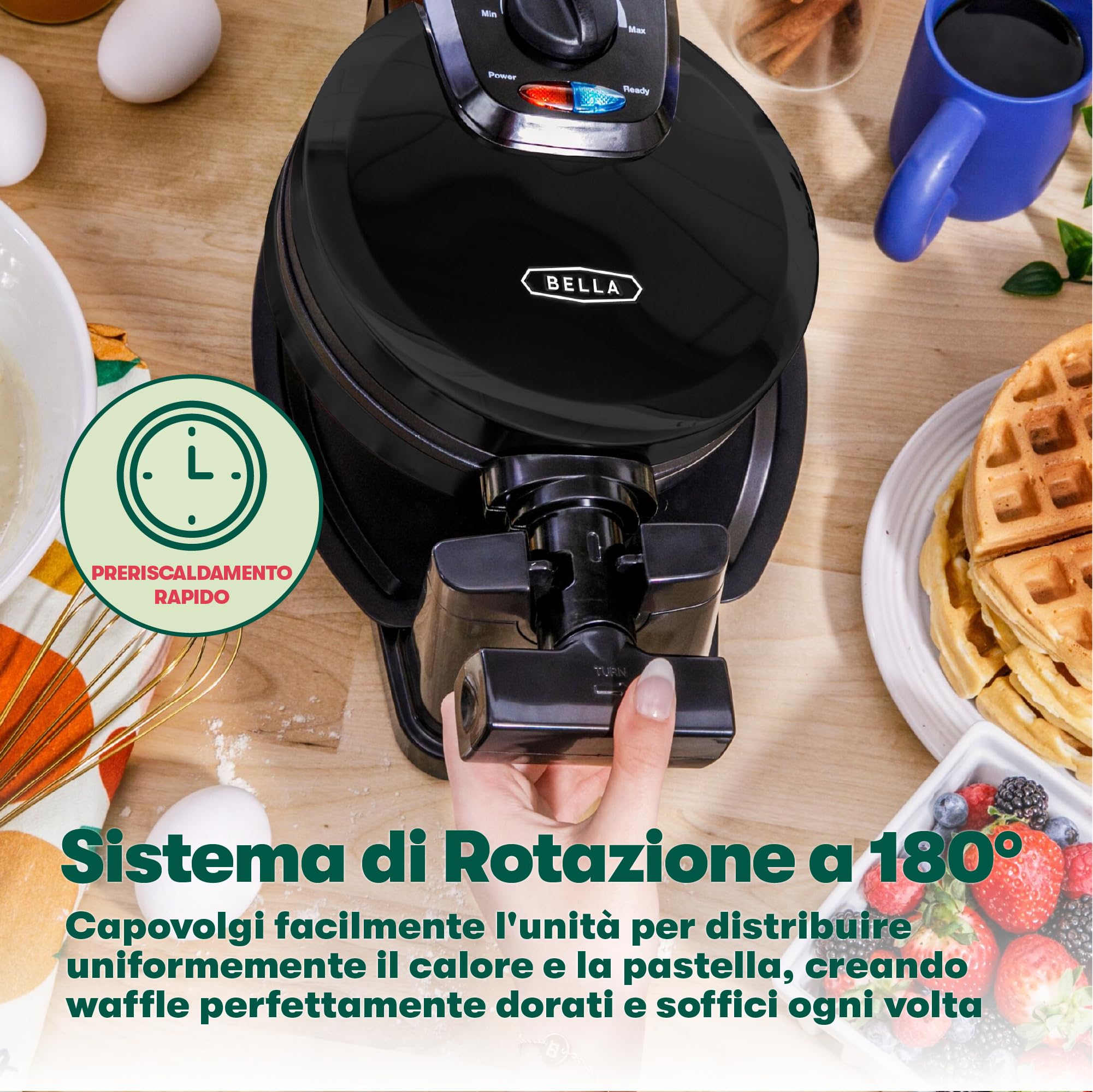 Mini piastra per waffle George Wilkinson – 550W, 240V | IT