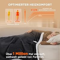 BEDSURE Elektromos Takaró 130x180cm, 6 Hőfokozat, 10 Órás Időzítő, Túlmelegedés Védelem 2