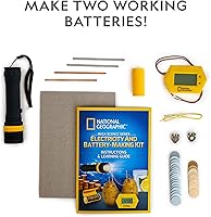 Vista 2 de Kit de fabricación de baterías National Geographic - Reloj de papa y linterna alimentada por centavos, kit de ciencia de 2 proyectos STEM