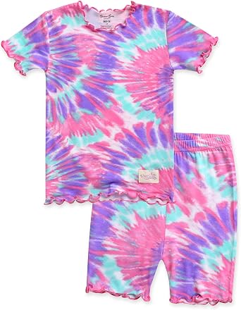 VAENAIT BABY Infant Toddler Kids Junior Soft Bamboo Pajamas Tie Dye Short Summer Pjs 2pcs Set 6M-12Y
