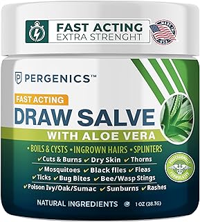 Pergenics Drawing Salve Ointment with Natural Aloe Vera, Fast Acting, for ingrown Hair, Boil