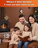 Vista 7 de HIDALIFE Ventilador grande para estufa de madera con termómetro, ventilador de quemador de chimenea de 6 aspas alimentado por calor con 50% más