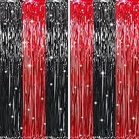 Vista 81 de GOER - Cortinas de tiras metálicas/oropel para fiestas, telón de fondo para fotos, cumpleaños, graduaciones, Año Nuevo, bodas, de 3.2 x 9.8 pies