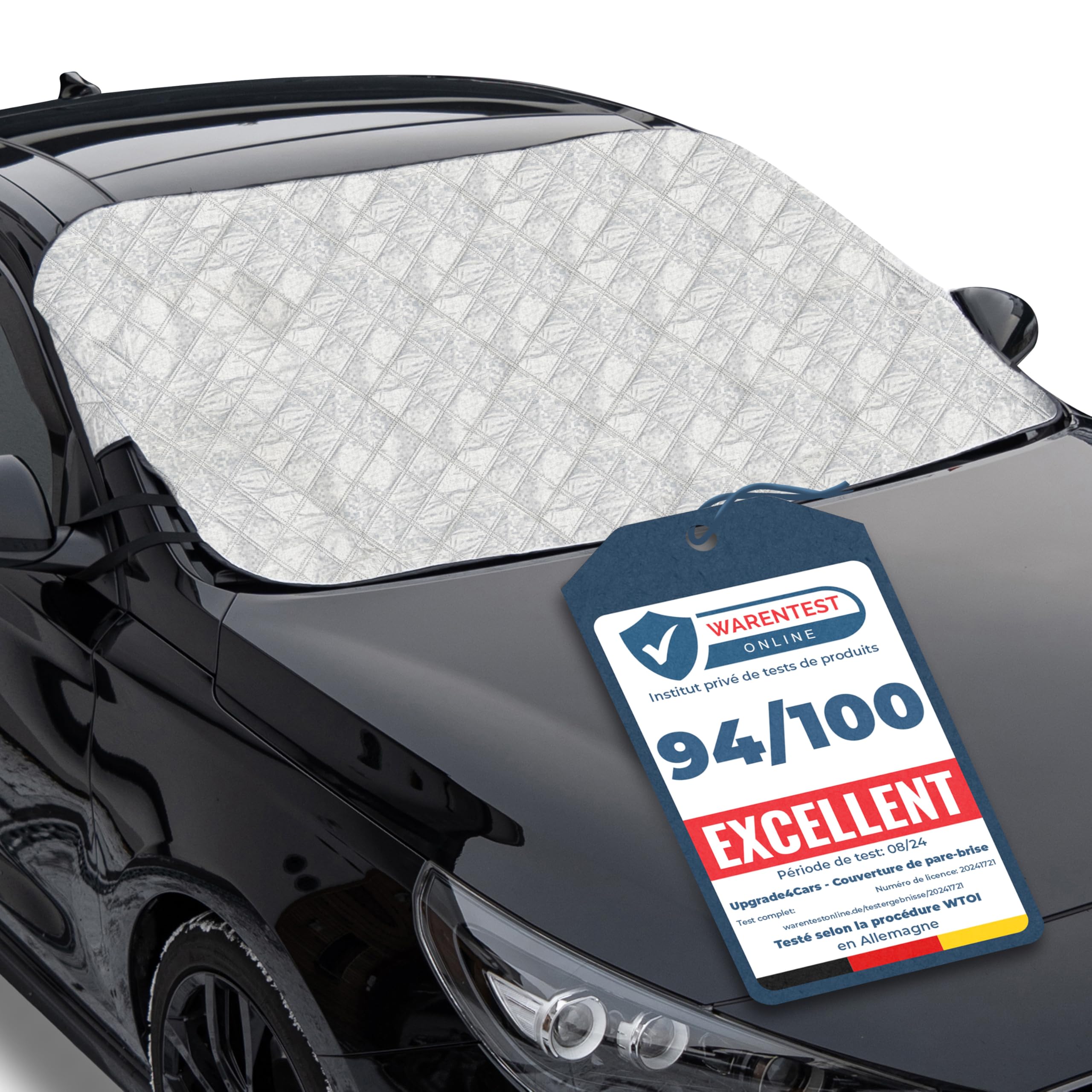 Upgrade4cars Couverture Pare Brise Voiture pour Hiver et été | Protection Antigel Bâche Anti Givre, UV, Soleil, Neige et Glace