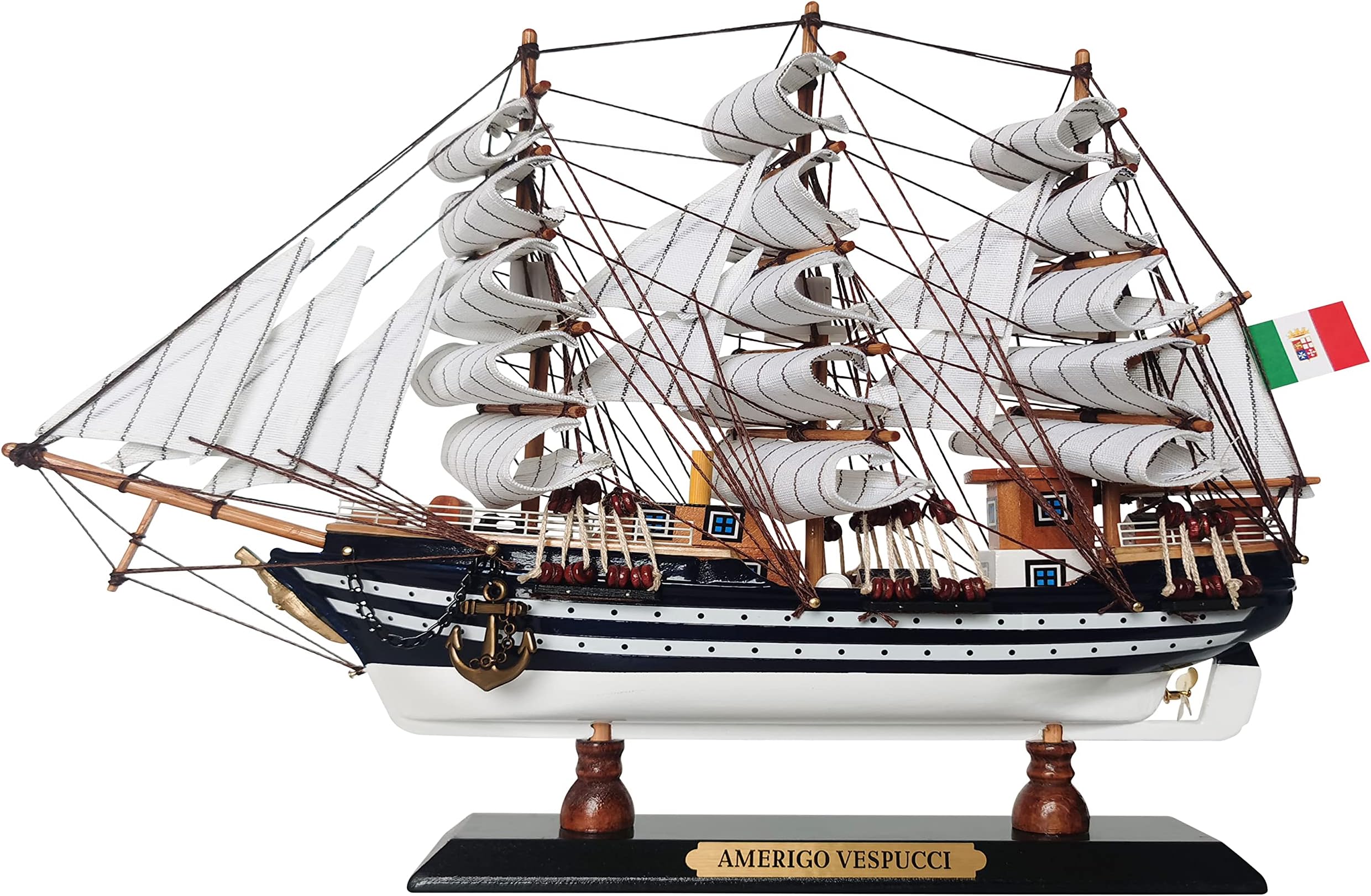 SAILINGSTORY Amerigo Vespucci 1/300 Scale Wooden Model Ship Replica Ship Model Sailboat Decoration