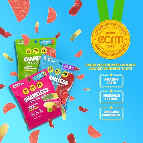 Miniatura 4 de Shameless Snacks - Gomitas keto bajas en carbohidratos sin gluten - Gusanos salvajes, sandía, ballenas wunderlicious