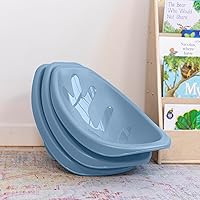 Vista 8 de ECR4Kids Asiento de piso con forma de hoja, silla basculante, azul en polvo, 6 piezas